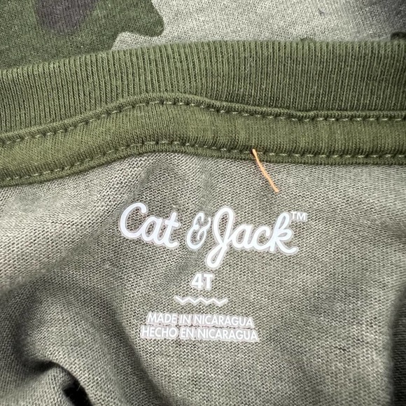 Cat & Jack Boys Short Sleeve Crewneck Camouflage Print T-Shirt Green Camo 4T NWT - Picture 5 of 7